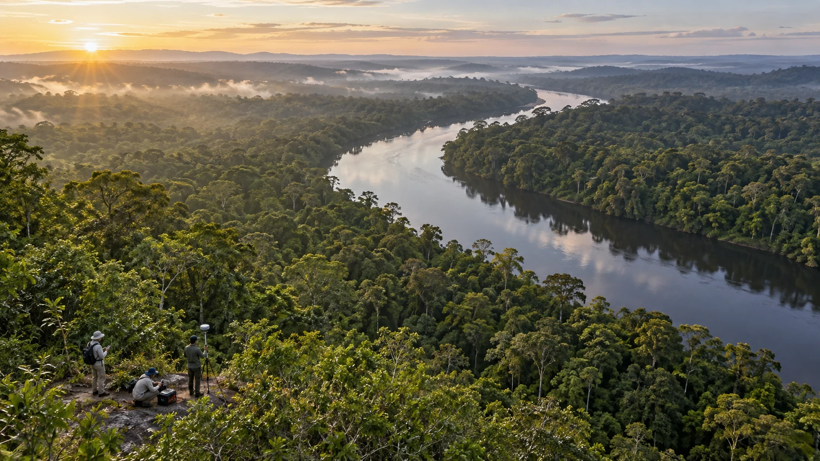 Floresta amazônica preservada e projetos de carbono